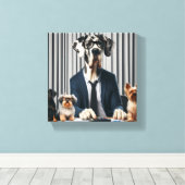 Funny Great Dane Mantle arbeitet Buchhalter Leinwanddruck (Insitu (Holzboden))