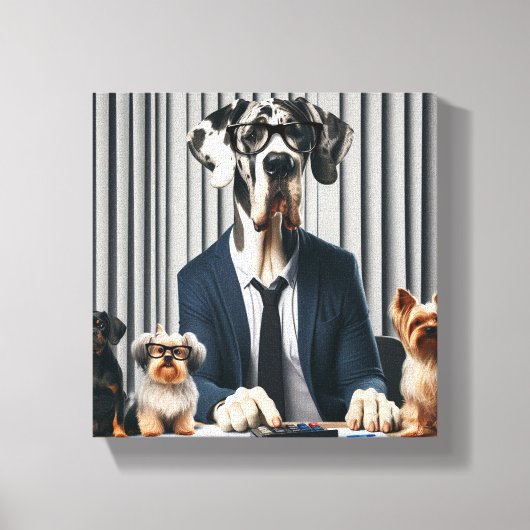Funny Great Dane Mantle arbeitet Buchhalter Leinwanddruck (Vorderseite)