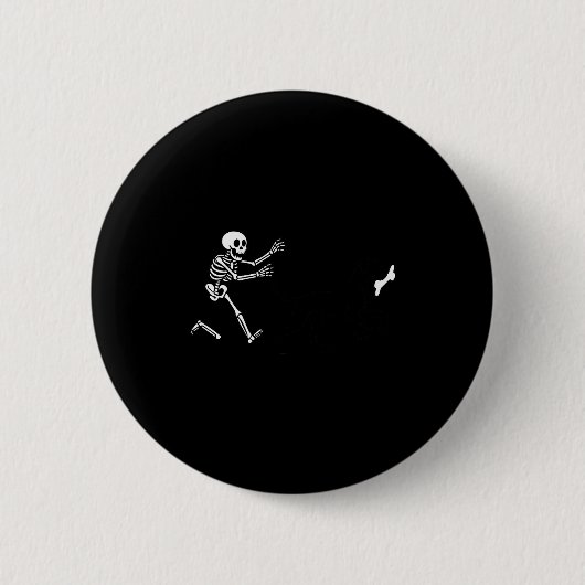 Funny Great Dane Running Skeleton Halloween Button (Vorderseite)