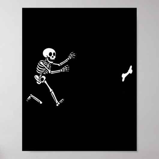 Funny Great Dane Running Skeleton Halloween Poster (Vorne)