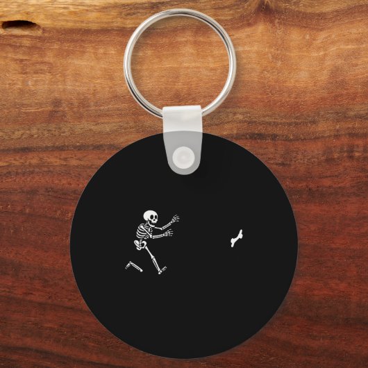 Funny Great Dane Running Skeleton Halloween Schlüsselanhänger (Vorderseite)