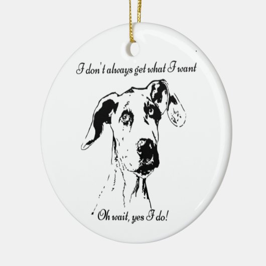 Funny Great Dane verwöhnt Hunde Humor Keramikornament (Links)