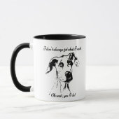 Funny Great Dane verwöhnt Hunde Humor Zitat Tasse (Links)