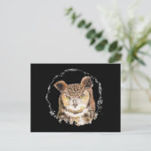 Funny Great Horned Owl Peeking bei dir Postkarte (Stehend Vorderseite)