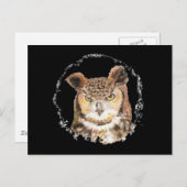 Funny Great Horned Owl Peeking bei dir Postkarte (Vorne/Hinten)