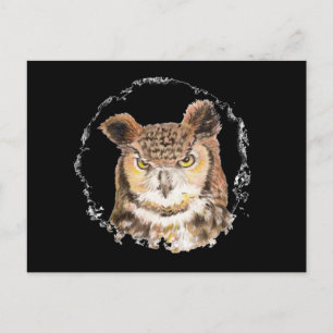 Funny Great Horned Owl Peeking bei dir Postkarte