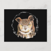 Funny Great Horned Owl Peeking bei dir Postkarte (Vorderseite)