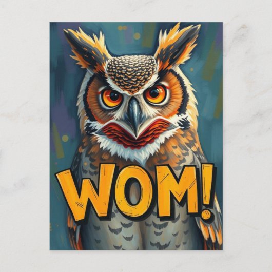 Funny Great Horned Owl WHC Grammar Postcard Postkarte (Vorderseite)