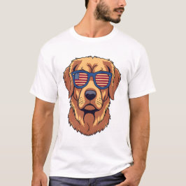 Funny Great Pyrenäen / Golden Retriever Merica T-Shirt