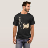 Funny Great Pyrenees Skeleton Dog Walking Hallowee T-Shirt (Vorne ganz)