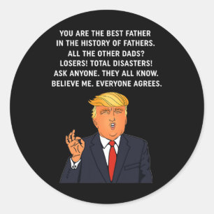 Funny Great Vater Donald Trump Fathers Day T-Shirt Runder Aufkleber
