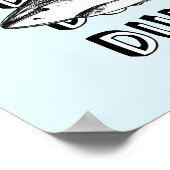 Funny Great White Shark Attack Art Print Poster (Ecke)