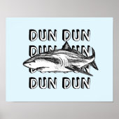 Funny Great White Shark Attack Art Print Poster (Vorne)