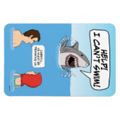 Funny Great White Shark Pranks Schwimmer Magnet (Horizontal)