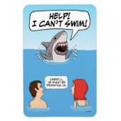 Funny Great White Shark Pranks Schwimmer Magnet (Vertikal)