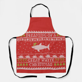 Funny Great White Shark Weihnachten Ugly Sweater Schürze