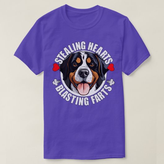 Funny Greater Swiss Mountain Dog Swissy Stealing H T-Shirt (Design vorne)