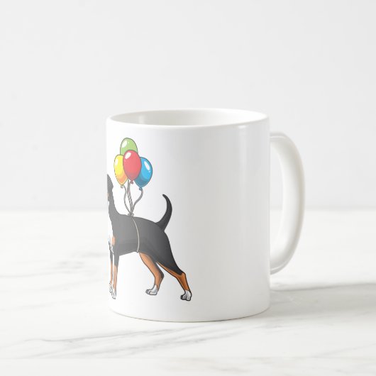 Funny Greater Swiss Mountain Hund mit Balloons Kaffeetasse (VorderseiteRechts)