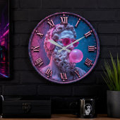 Funny Greek Philosopher Bubble Gum Große Wanduhr