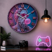 Funny Greek Philosopher Bubble Gum Große Wanduhr
