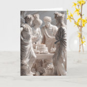 Funny Greek Statue Birthday Card – Classical Humor Karte (Gelbe Blume)