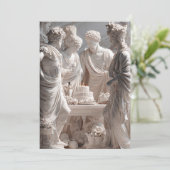 Funny Greek Statue Birthday Party Invitation Einladung (Stehend Vorderseite)