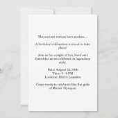 Funny Greek Statue Birthday Party Invitation Einladung (Rückseite)