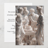 Funny Greek Statue Birthday Party Invitation Einladung (Vorne/Hinten)
