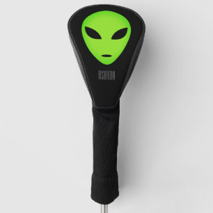 Funny Green Alien Head Golfspieler Socke Kopfbedec Golf Headcover