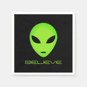 Funny green Alien Kopf Brauch Geburtstagsparty Serviette