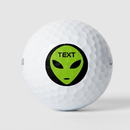 Funny green Alien Kopf Custom Golf Set Golfball (Vorderseite)