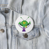 Funny Green Alien Making Silly Face Button (Beispiel)
