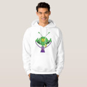 Funny Green Alien Making Silly Face Hoodie (Vorne ganz)