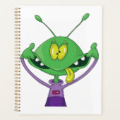 Funny Green Alien Making Silly Face Planer (Vorderseite)