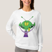 Funny Green Alien Making Silly Face T-Shirt (Vorderseite)