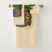 Funny Green Alligator Koch Cartoon Badhandtuch Set (Insitu)