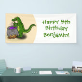 Funny Green Alligator Koch Cartoon Banner (Messe)