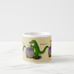 Funny Green Alligator Koch Cartoon Espressotasse