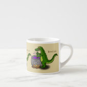 Funny Green Alligator Koch Cartoon Espressotasse (Rechts)
