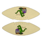 Funny Green Alligator Koch Cartoon Football (Paneele)