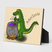 Funny Green Alligator Koch Cartoon Fotoplatte (Seite)