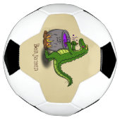 Funny Green Alligator Koch Cartoon Fußball (Gedreht)