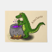 Funny Green Alligator Koch Cartoon Fußmatte (Vorderseite)