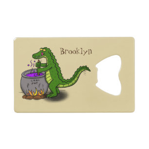 Funny Green Alligator Koch Cartoon Geldbeutel Flaschenöffner