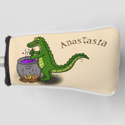 Funny Green Alligator Koch Cartoon Golf Headcover (Vorderseite)