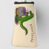 Funny Green Alligator Koch Cartoon Golf Headcover (Rotieren 90)