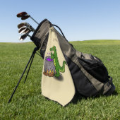 Funny Green Alligator Koch Cartoon Golfhandtuch (Gras)