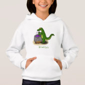 Funny Green Alligator Koch Cartoon Hoodie (Vorderseite)