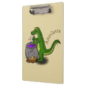 Funny Green Alligator Koch Cartoon Klemmbrett (Links)