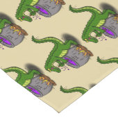 Funny Green Alligator Koch Cartoon Kurzer Tischläufer (Ecke)